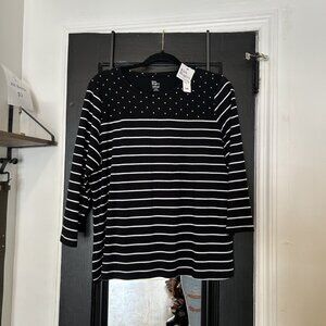 Kim Rogers Shirt Black & White Stripes